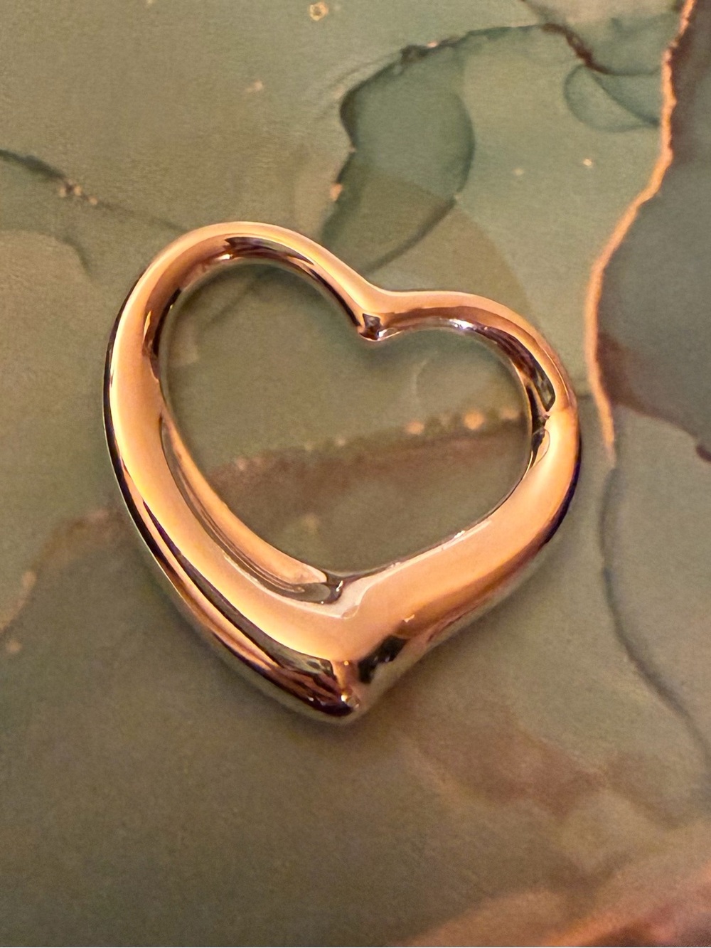 Tiffany & Co. Elsa Peretti Open Heart Silver 36mm Large Pendant - Picture 5 of 7